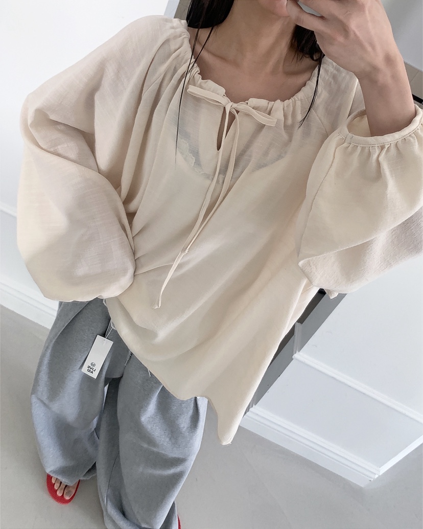 LIVE AID-P韓國代購女裝新品熱賣26春夏休閑襯衫蕾絲衫LIVE AID-P襯衫/蕾絲衫