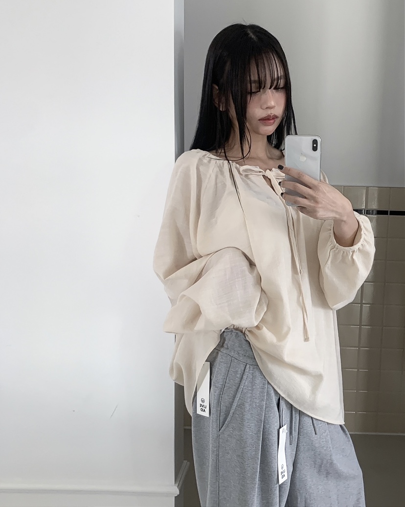 LIVE AID-P韓國代購女裝新品熱賣26春夏休閑襯衫蕾絲衫LIVE AID-P襯衫/蕾絲衫