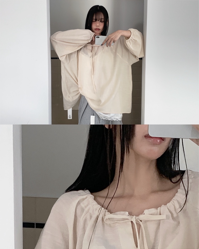 LIVE AID-P韓國代購女裝新品熱賣26春夏休閑襯衫蕾絲衫LIVE AID-P襯衫/蕾絲衫