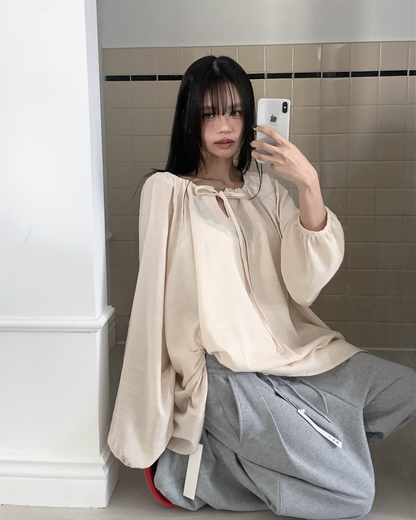 LIVE AID-P韓國代購女裝新品熱賣26春夏休閑襯衫蕾絲衫LIVE AID-P襯衫/蕾絲衫