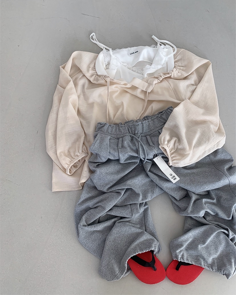 LIVE AID-P韓國代購女裝新品熱賣26春夏休閑襯衫蕾絲衫LIVE AID-P襯衫/蕾絲衫