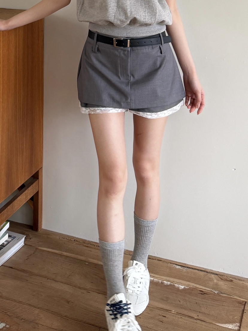 MARKE-P韓國東大門直郵女裝新品人氣職業裙褲不含腰帶蕾絲MARKE-P裙褲圖色2