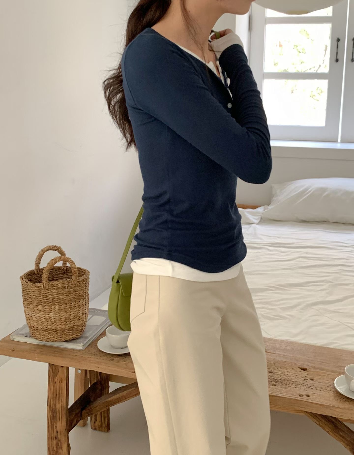 TONEOF/ARRICCHISI韓國直郵女士新品時尚長袖T恤不含內搭OHEN長袖T恤