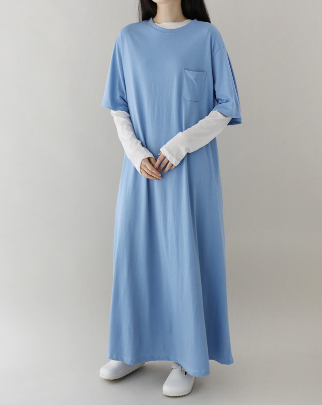 PLANTS ON GRAY韓國東大門直郵女裝新款推薦連衣裙不含內搭口袋棉質PLANTS ON GRAY連衣裙