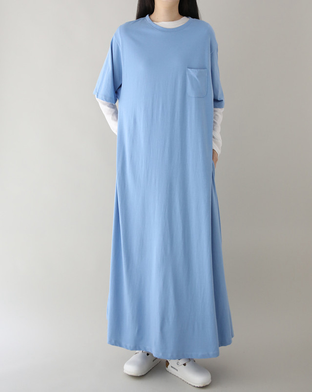 PLANTS ON GRAY韓國東大門直郵女裝新款推薦連衣裙不含內搭口袋棉質PLANTS ON GRAY連衣裙圖色2