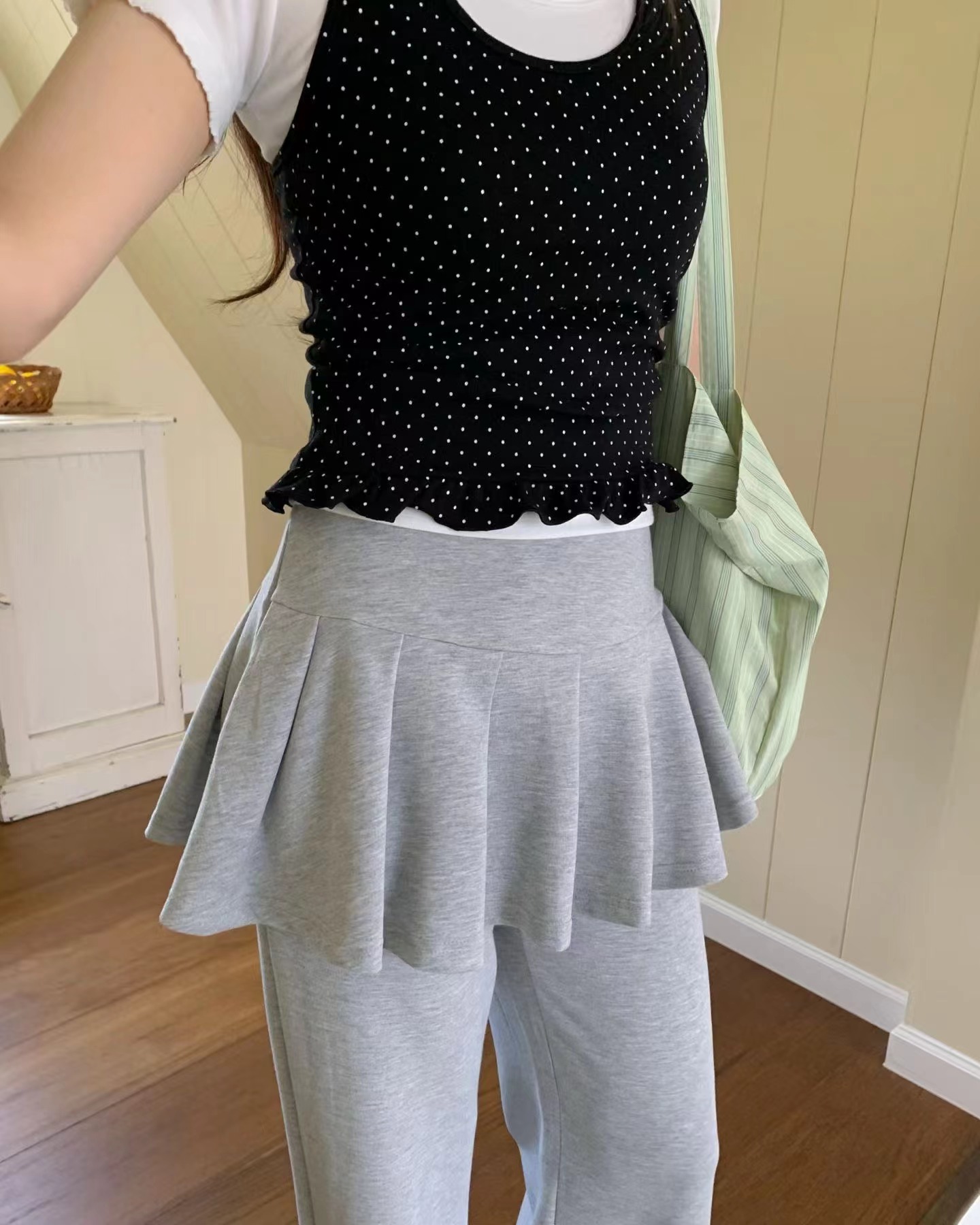 EZEDIARY韓國直郵女裝新品時尚人氣職業熱賣推薦裙褲褶裥EZEDIARY-2件起裙褲