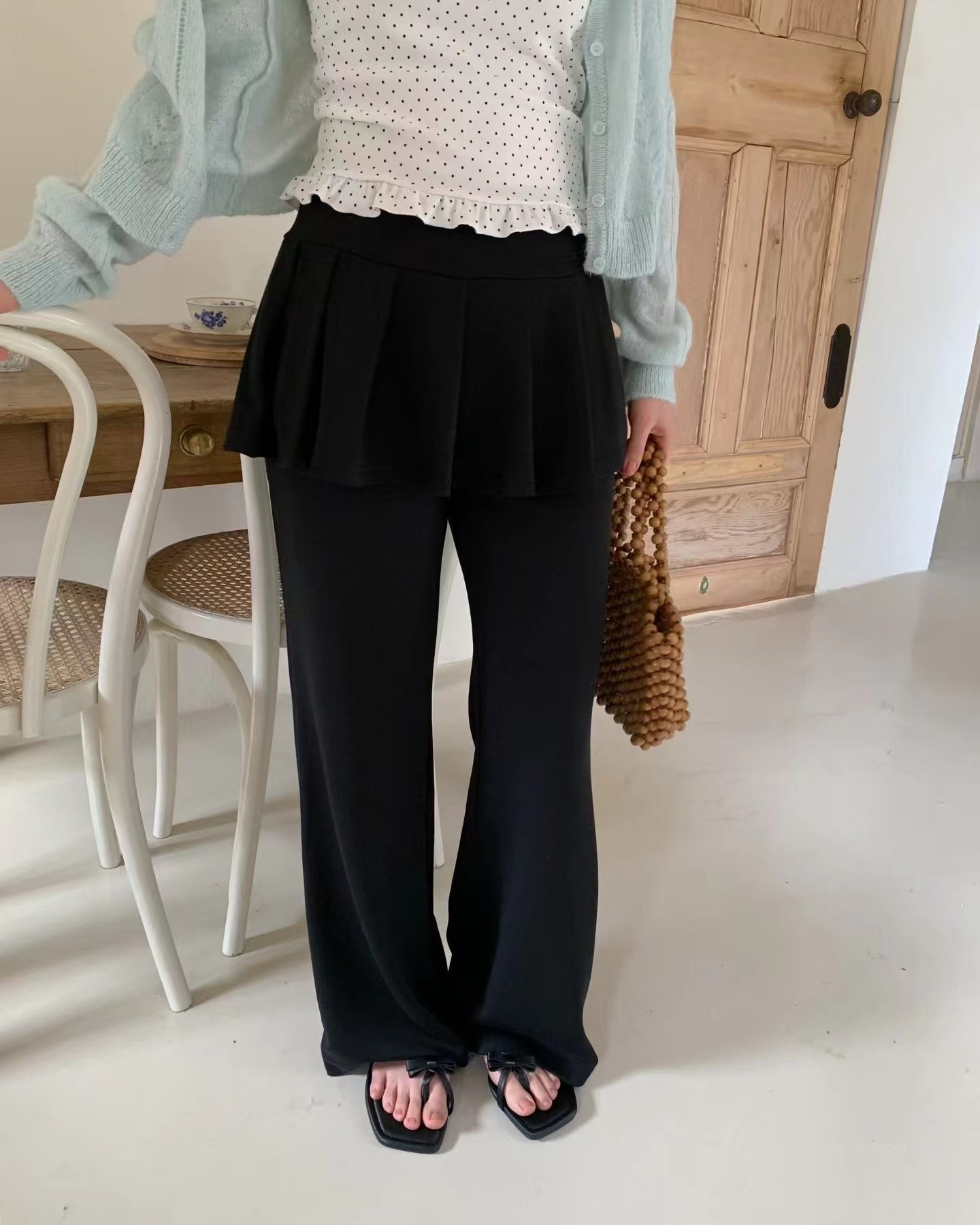 EZEDIARY韓國直郵女裝新品時尚人氣職業熱賣推薦裙褲褶裥EZEDIARY-2件起裙褲圖色2