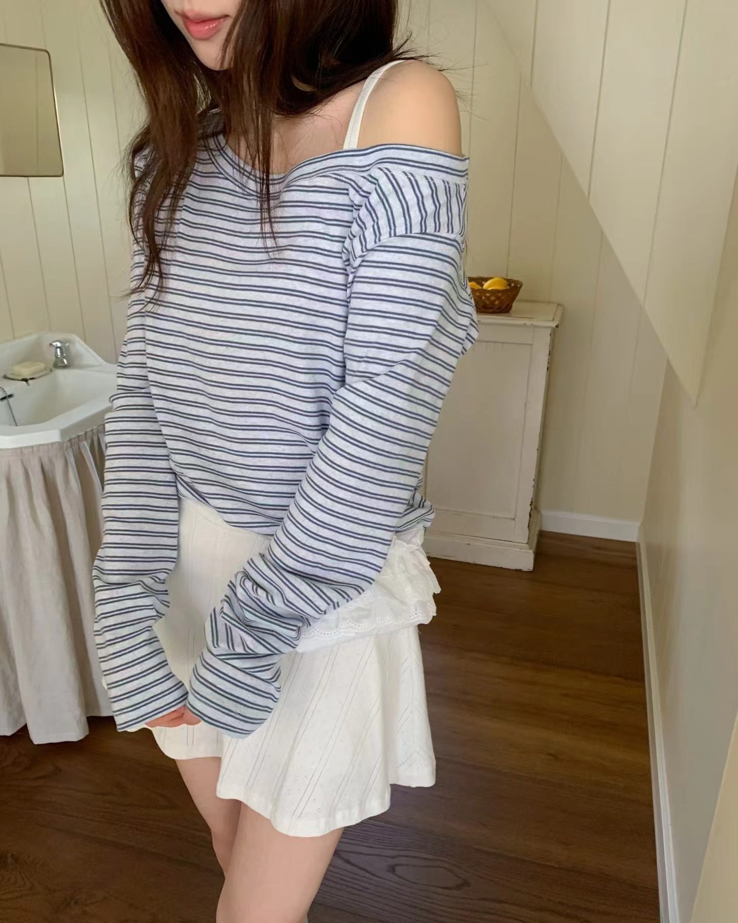 EZEDIARY韓國東大門直郵女裝新款休閑推薦時尚人氣長袖T恤EZEDIARY-2件起長袖T恤