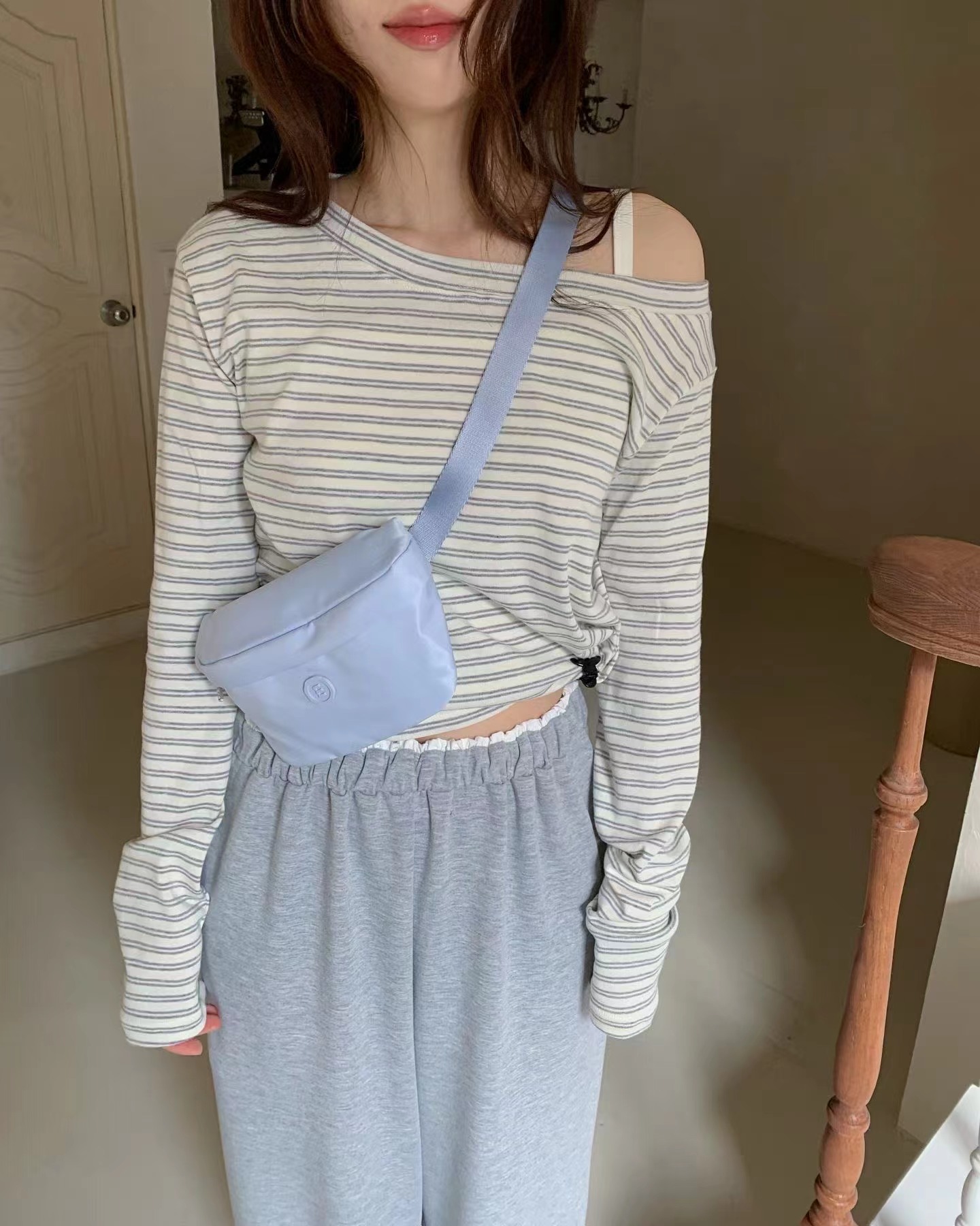 EZEDIARY韓國東大門直郵女裝新款休閑推薦時尚人氣長袖T恤EZEDIARY-2件起長袖T恤圖色2