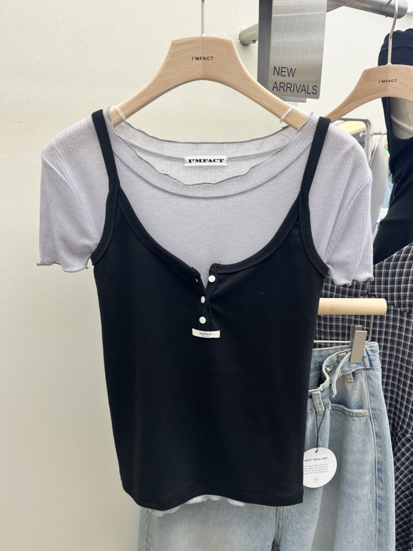 I MFACT韓國東大門直郵女裝新品時尚職業吊帶背心不含內搭I MFACT吊帶/背心圖色1