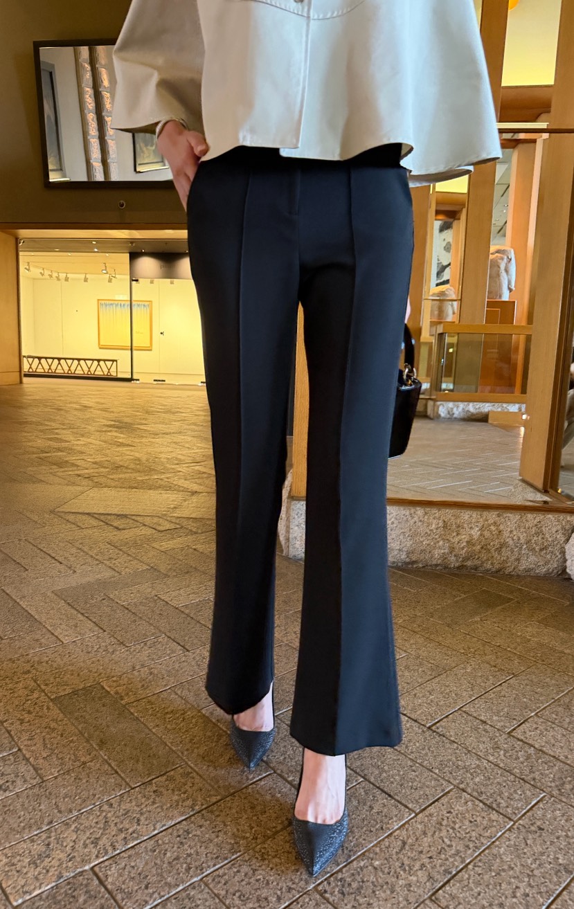 LAVIEU韓國直郵實拍女裝新款26春夏熱賣休閑褲修身喇叭褶裥LAVIEU休閑褲