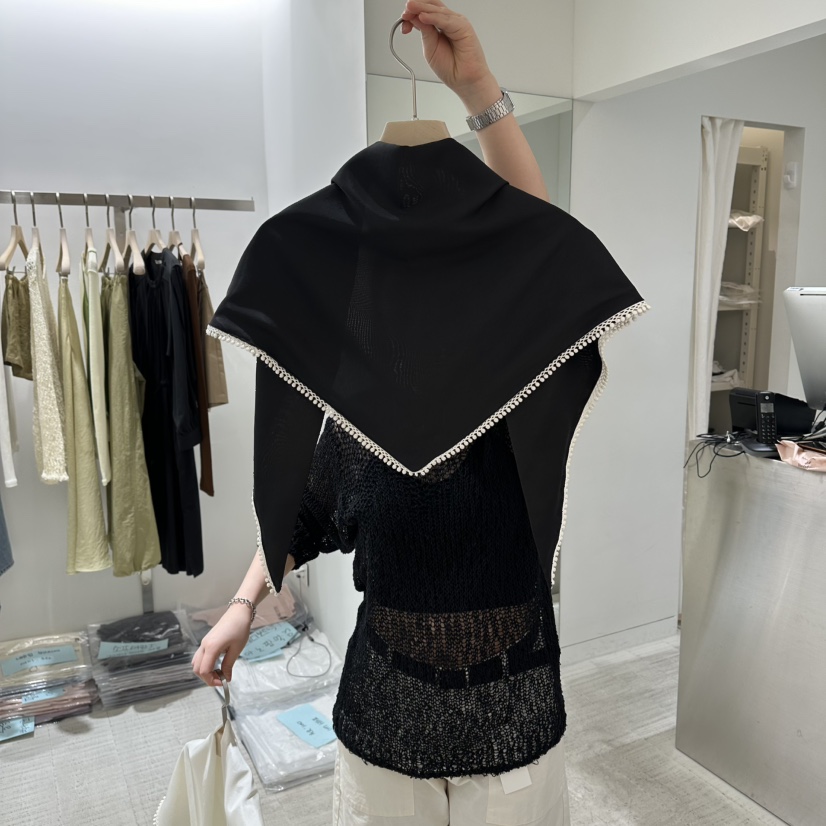 HAUTTE-P韓國直郵女士新款熱賣26春夏休閑圍巾披肩蕾絲圍巾HAUTTE圍巾/披肩