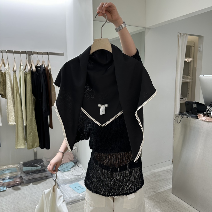 HAUTTE-P韓國直郵女士新款熱賣26春夏休閑圍巾披肩蕾絲圍巾HAUTTE圍巾/披肩圖色2