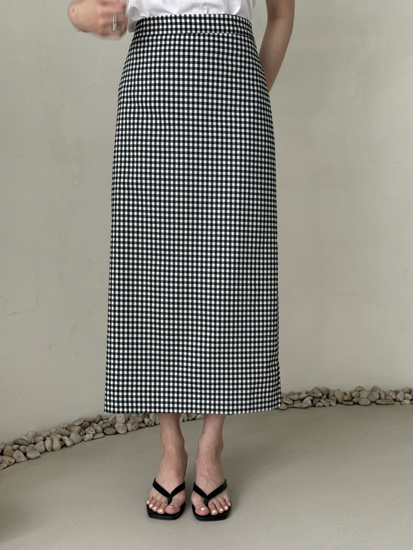 DEMAR韓國東大門代購女裝新品休閑26春夏推薦人氣長裙格紋DEMAR長裙圖色1