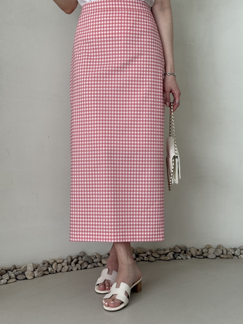 DEMAR韓國東大門代購女裝新品休閑26春夏推薦人氣長裙格紋DEMAR長裙圖色3