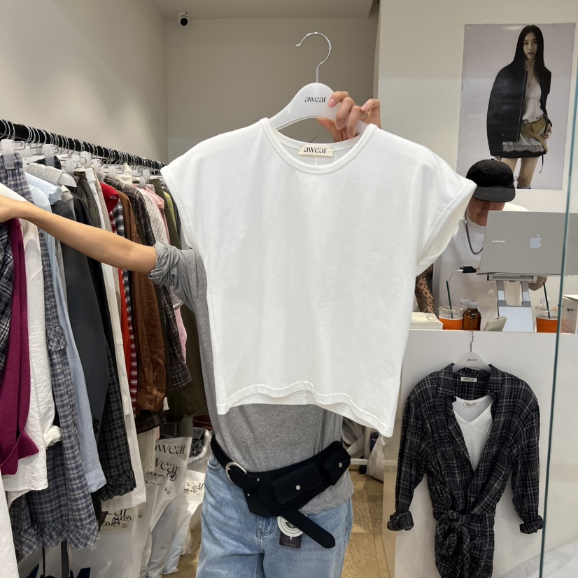 RUMIRU/AWEAR韓國代購女裝新品時尚推薦職業人氣T恤插肩awear/RUMIRUT恤圖色1