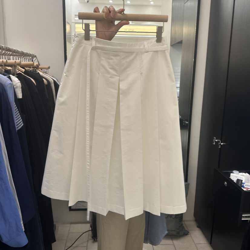 REGULARLY/PLACOR韓國東大門直郵女裝新款推薦長裙含腰帶百褶棉質褶裙REGULARLY/PLACOR長裙