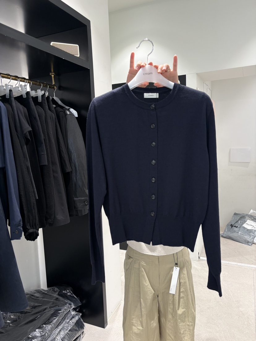 CREAM-P韓國代購女士新品職業推薦時尚人氣針織衫亞麻開衫CREAM-P針織衫圖色3