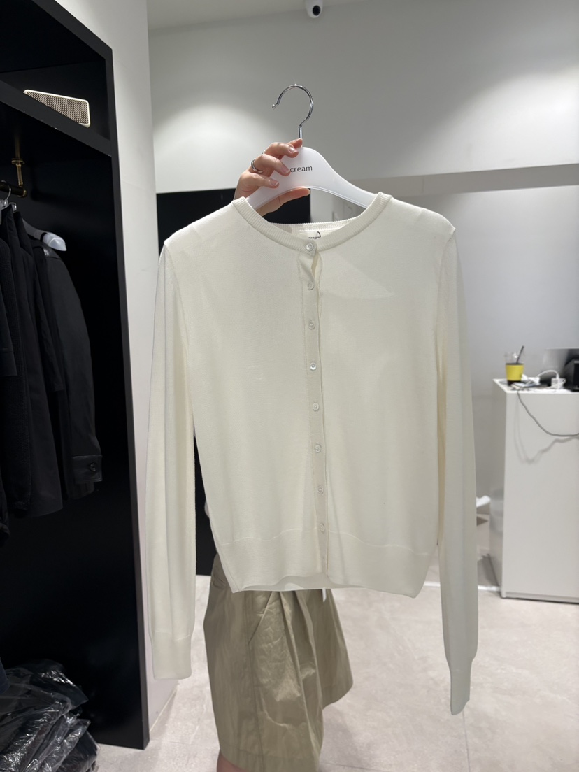 CREAM-P韓國直郵實拍女士新款26春夏熱賣針織衫絲綢開衫CREAM-P針織衫圖色1