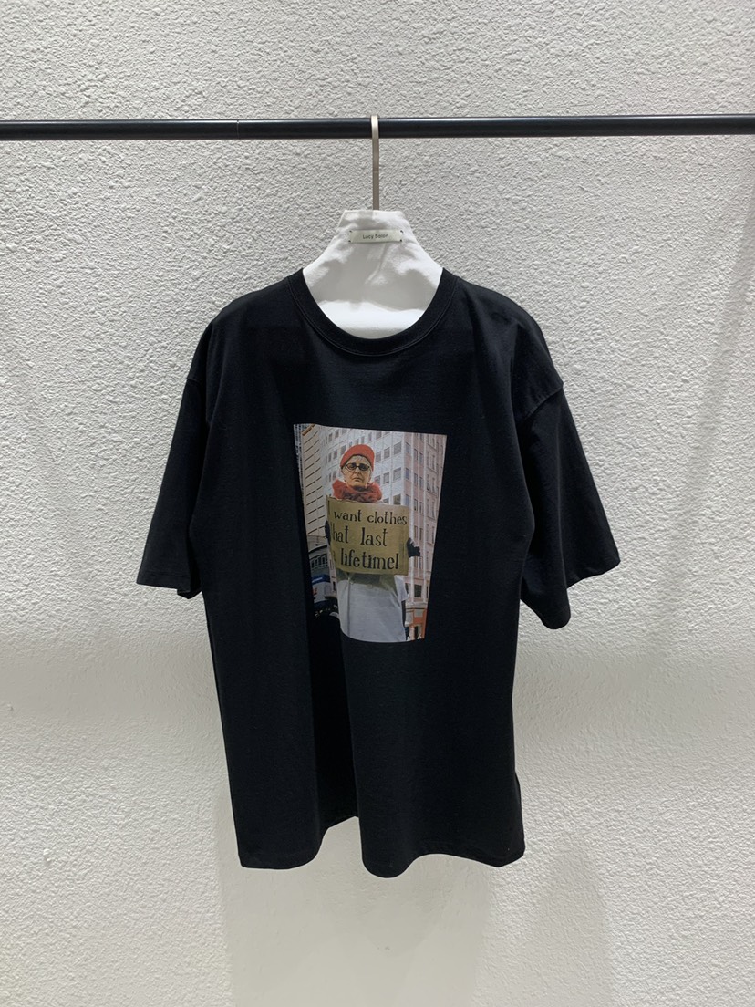 LUCY SALON韓國東大門代購女士新款26春夏人氣職業休閑T恤LUCY SALONT恤圖色3黑色