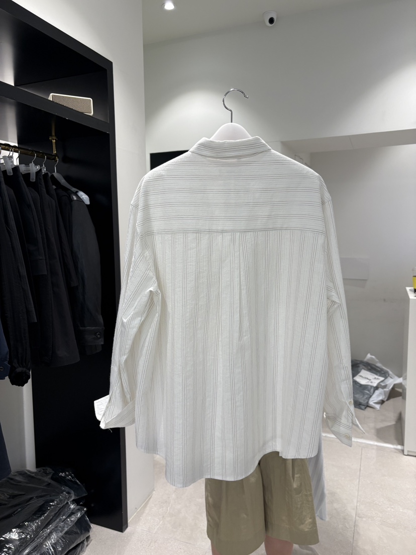 CREAM-P韓國直郵女士新品熱賣職業休閑推薦襯衫蕾絲衫條紋CREAM-P襯衫/蕾絲衫