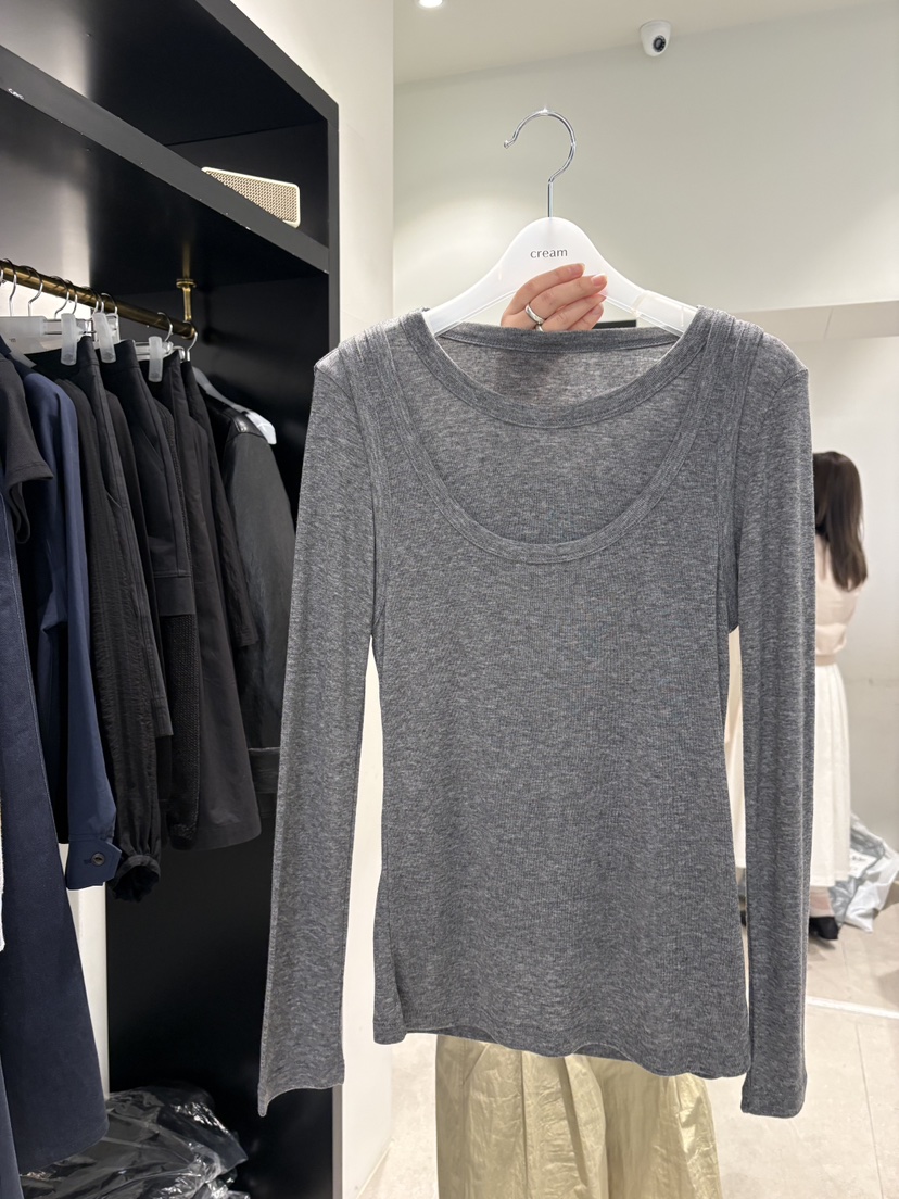 CREAM-P韓國東大門代購女士新款休閑熱賣職業長袖T恤假兩件CREAM-P長袖T恤圖色3