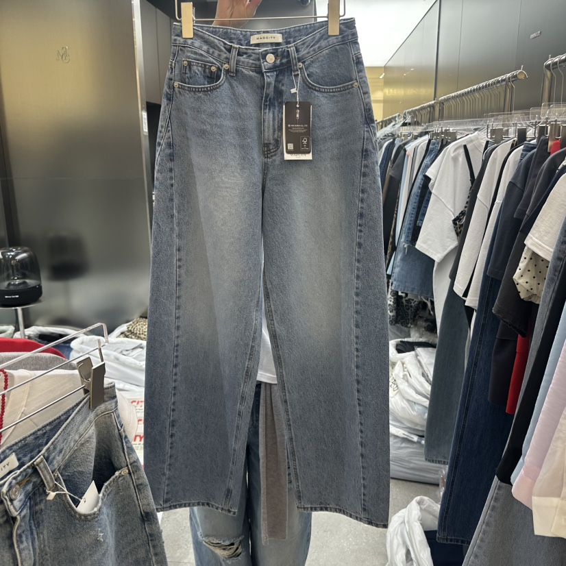 MADCITY/SAGAFURS韓國代購女士新款人氣26春夏牛仔褲寬松牛仔MADCITY/SAGAFURS牛仔褲圖色1淺色實際價格49000