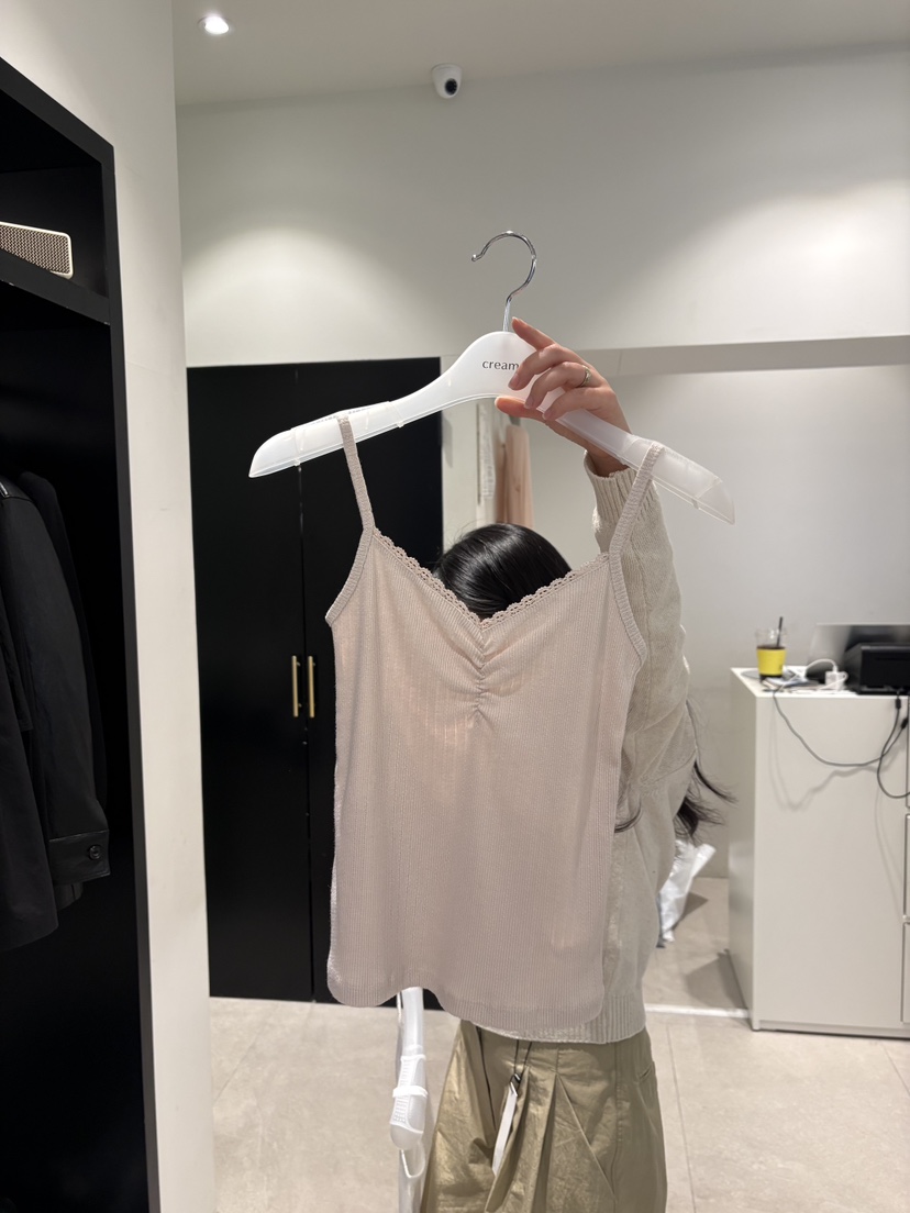 CREAM-P韓國代購女士新款推薦26春夏時尚休閑吊帶背心蕾絲CREAM-P吊帶/背心圖色2