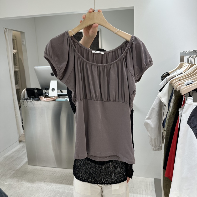 HAUTTE-P韓國直郵女裝新品休閑推薦職業熱賣時尚T恤柔軟HAUTTET恤圖色1