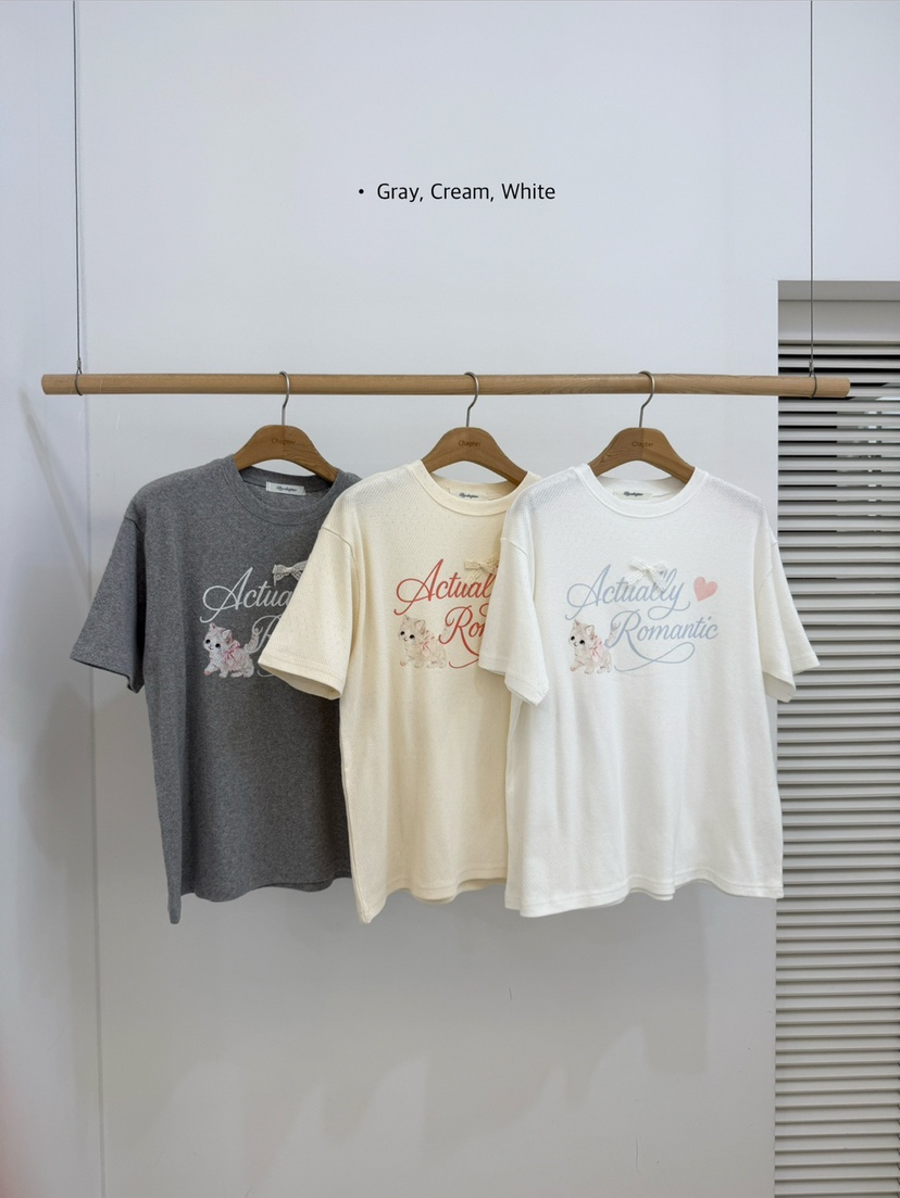 BY CHAPTER韓國東大門代購女士新款人氣26春夏T恤不含內搭BY ChapterT恤