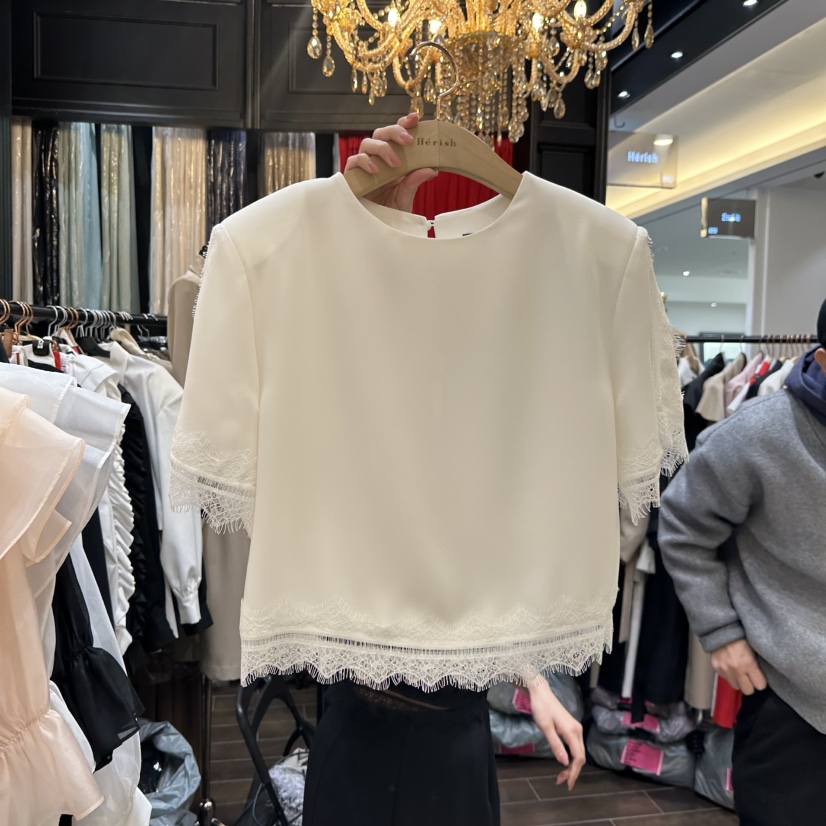 HERISH-HAUTE韓國東大門代購女士新品時尚人氣襯衫蕾絲衫HERISH-HAUTE襯衫/蕾絲衫圖色1