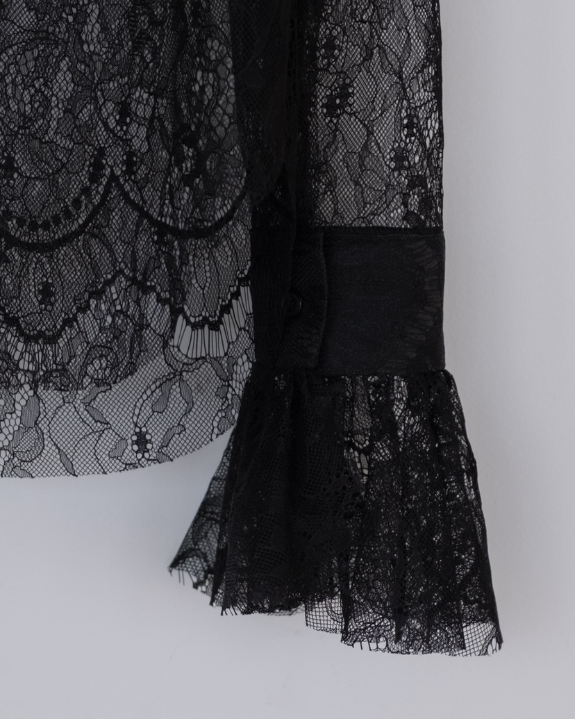 HONG-P韓國東大門直郵女裝新品休閑職業襯衫蕾絲衫蕾絲花HONG-P襯衫/蕾絲衫