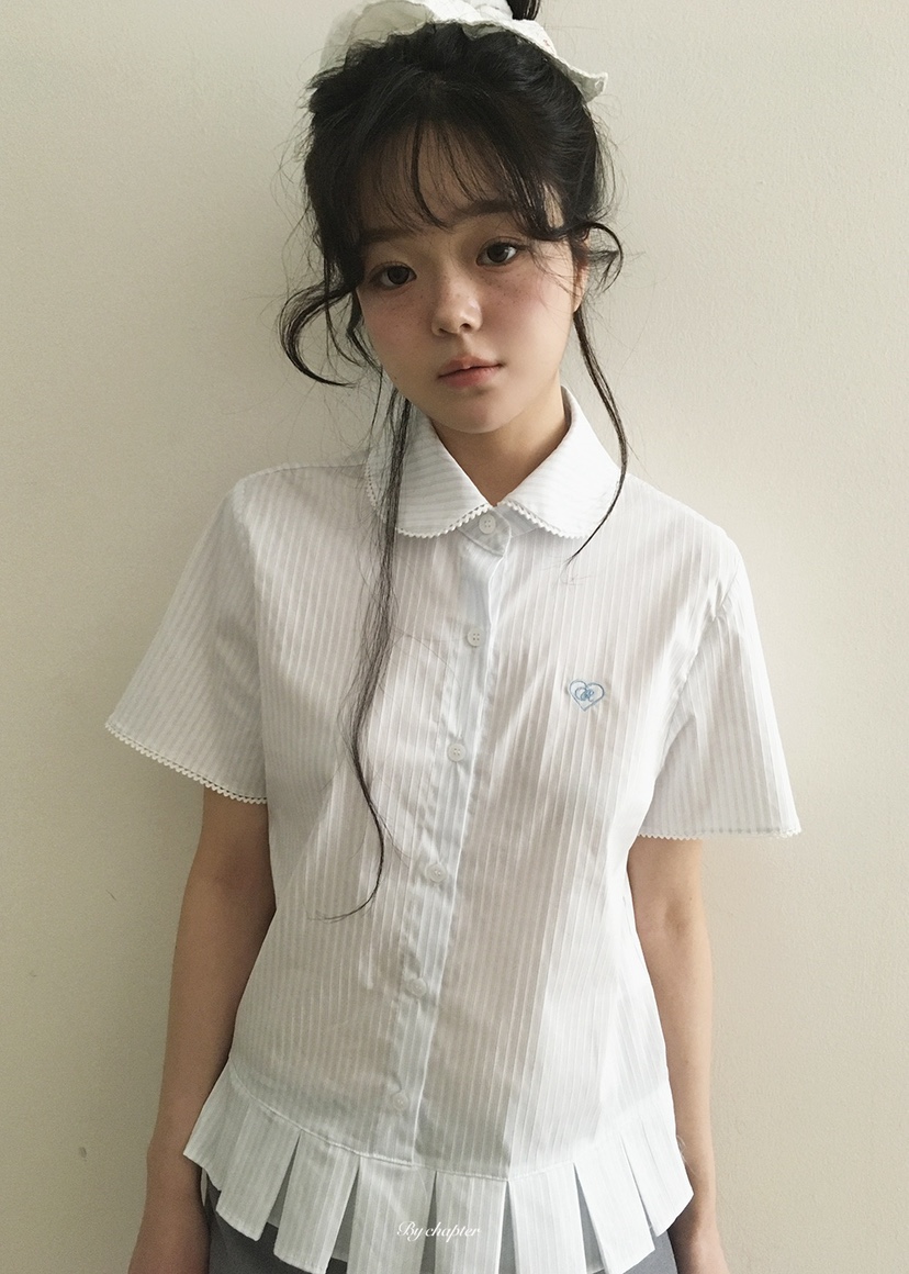 BY CHAPTER韓國代購女裝新品休閑職業時尚人氣襯衫蕾絲衫BY Chapter襯衫/蕾絲衫圖色3淺藍色