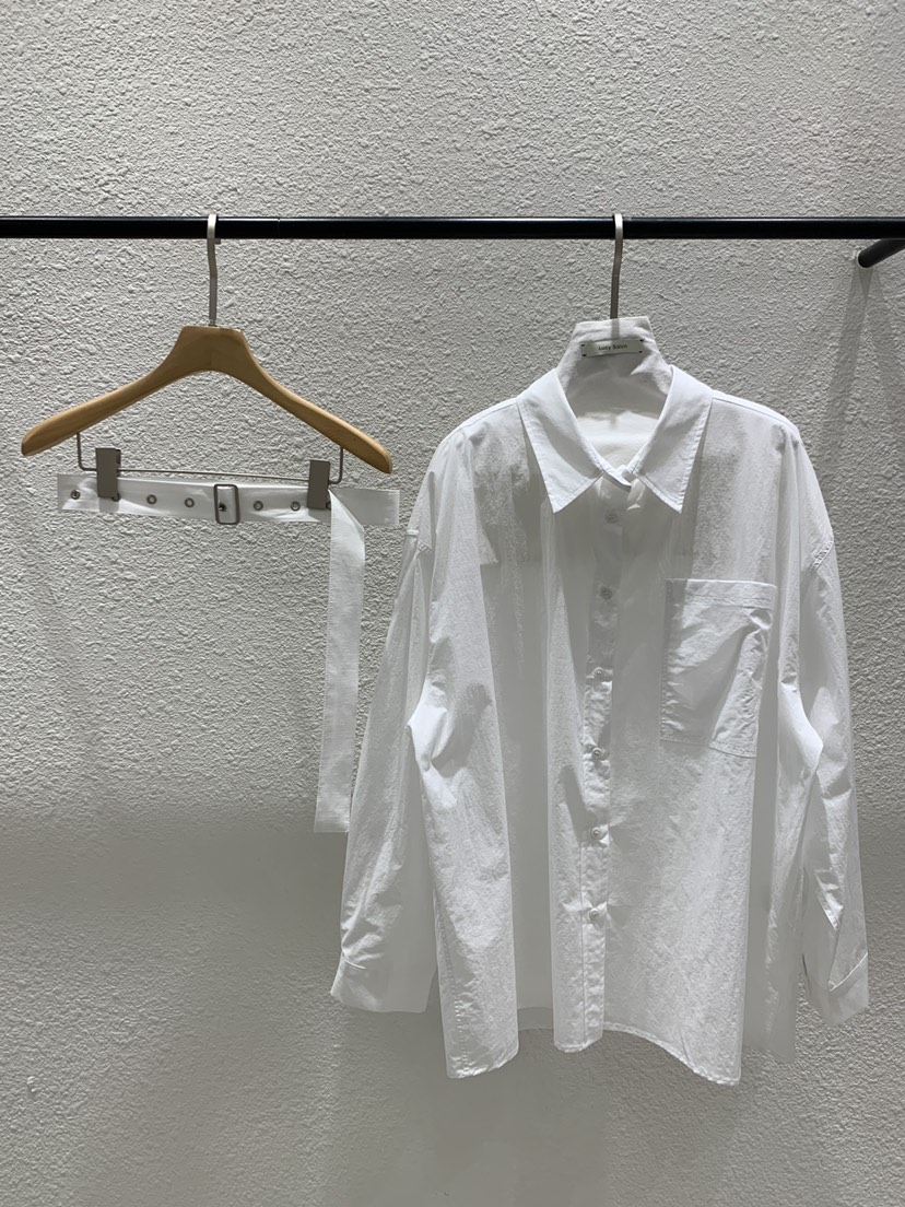 LUCY SALON韓國代購女士新款人氣推薦襯衫蕾絲衫含腰帶鏤空LUCY SALON襯衫/蕾絲衫圖色1