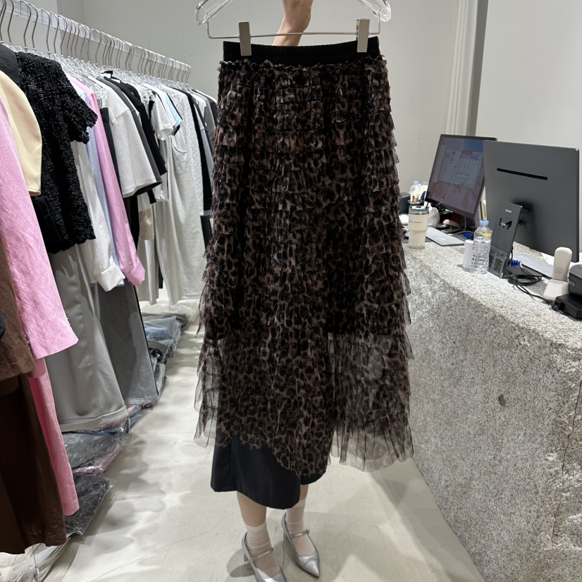 NEROLI 36韓國直郵實拍女士新品26春夏推薦長裙網眼豹紋NEROLI 36長裙