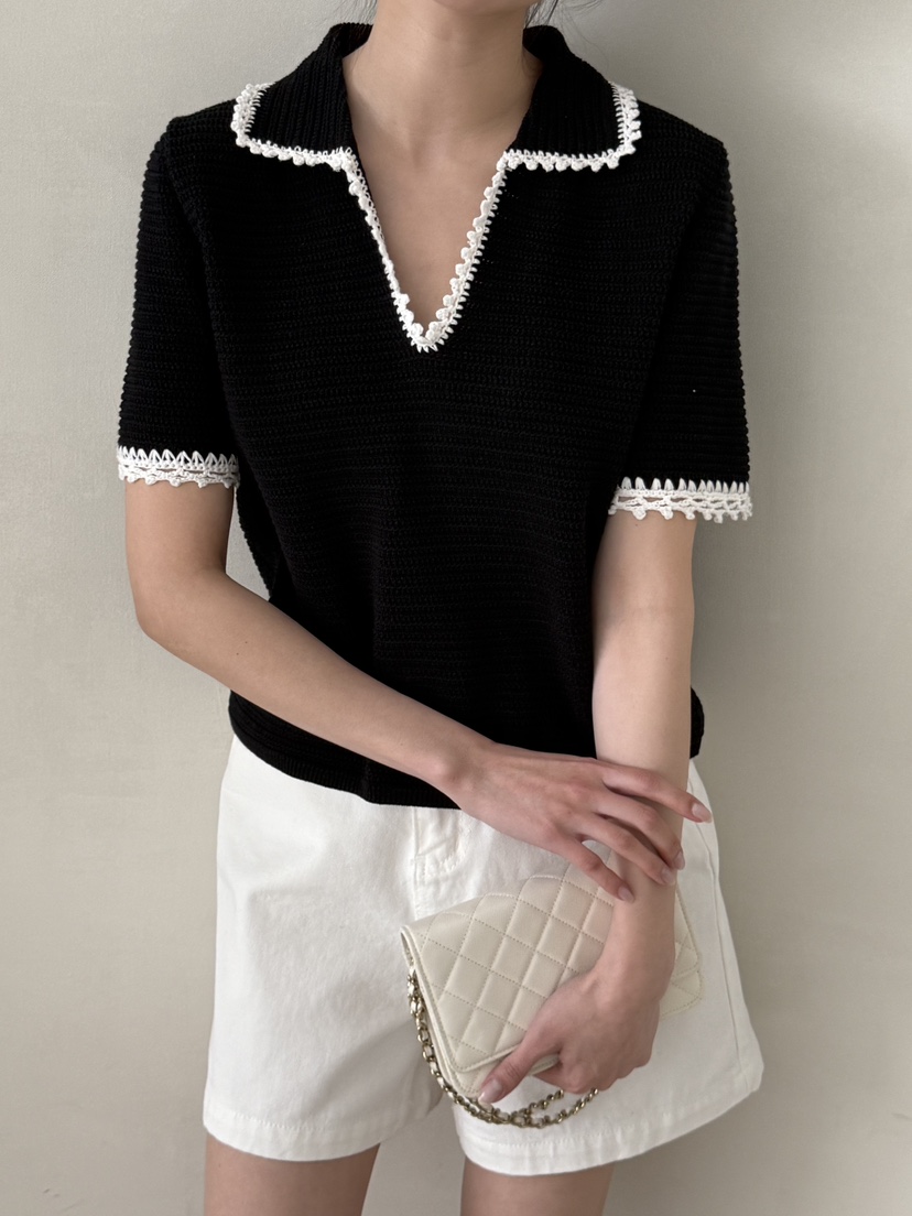 DEMAR韓國東大門代購女裝新品26春夏人氣推薦熱賣針織衫蕾絲DEMAR針織衫圖色2