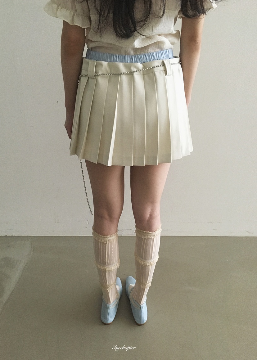 BY CHAPTER韓國東大門直郵女裝新款人氣休閑熱賣短裙褶裥BY Chapter短裙