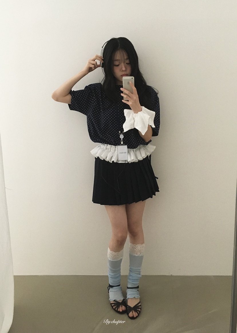 BY CHAPTER韓國東大門直郵女裝新款人氣休閑熱賣短裙褶裥BY Chapter短裙