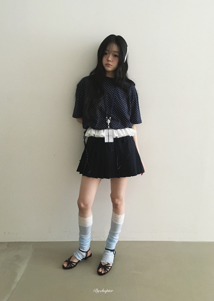 BY CHAPTER韓國東大門直郵女裝新款人氣休閑熱賣短裙褶裥BY Chapter短裙