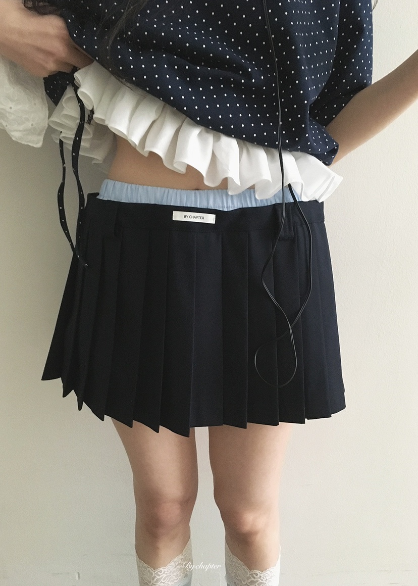 BY CHAPTER韓國東大門直郵女裝新款人氣休閑熱賣短裙褶裥BY Chapter短裙