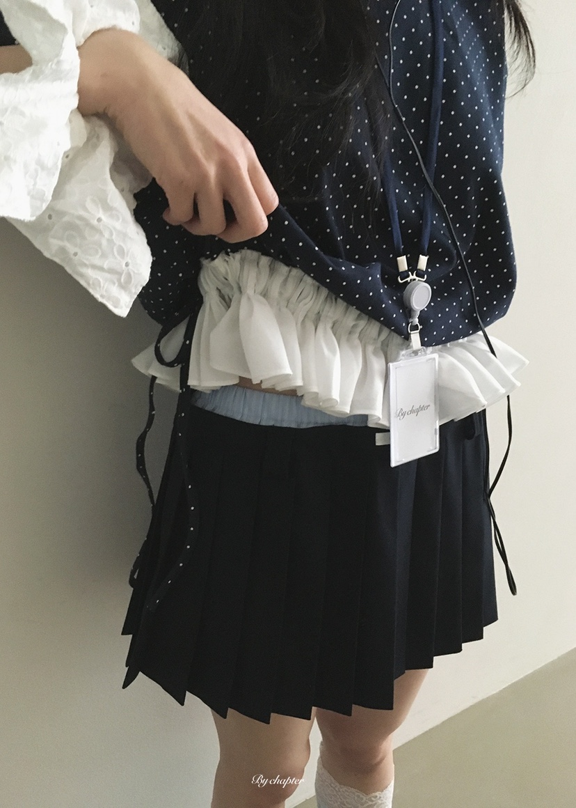 BY CHAPTER韓國東大門直郵女裝新款人氣休閑熱賣短裙褶裥BY Chapter短裙