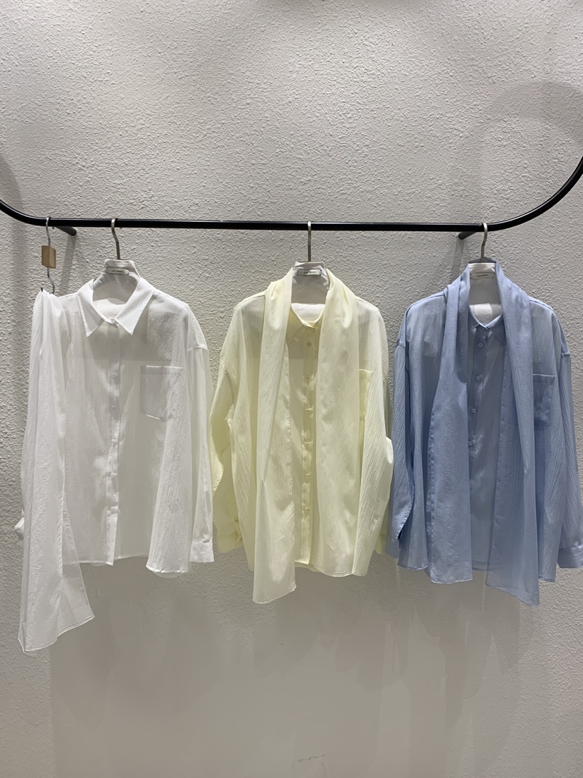 LUCY SALON韓國直郵女裝新品休閑熱賣人氣襯衫蕾絲衫含圍巾LUCY SALON襯衫/蕾絲衫