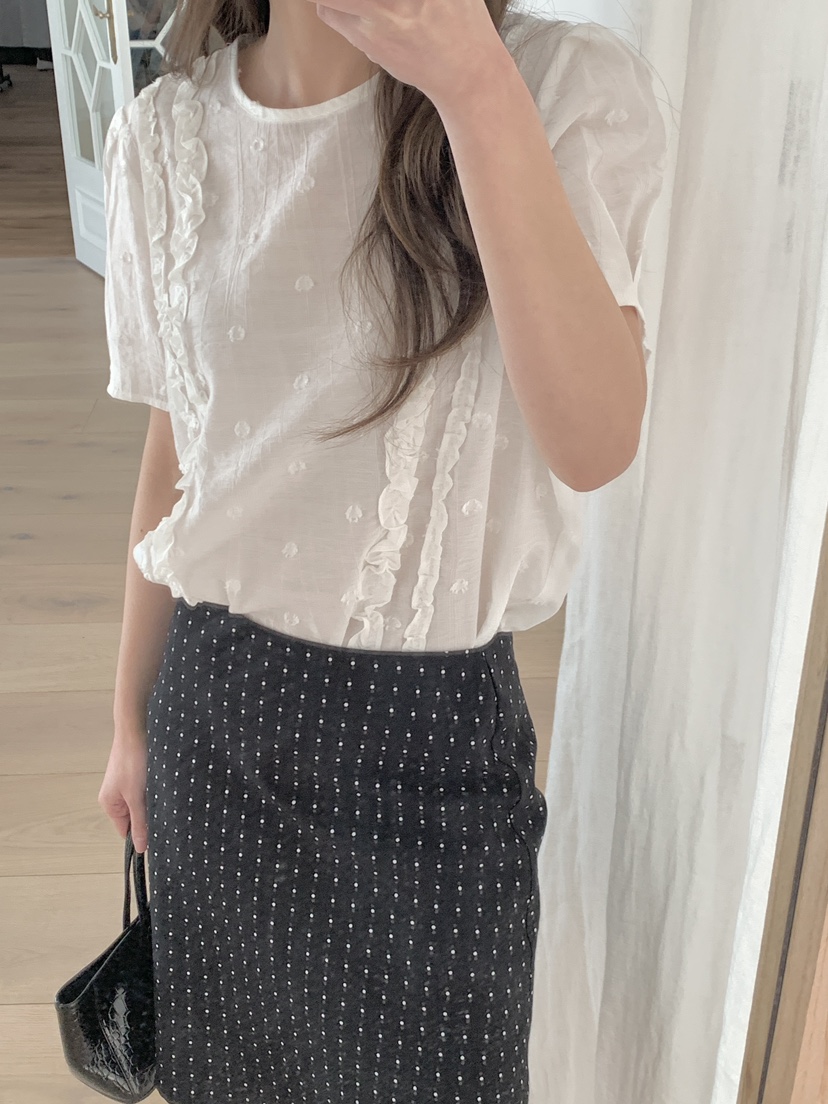 BIEN GARDER韓國代購女士新品人氣休閑26春夏襯衫蕾絲衫BIEN GARDER襯衫/蕾絲衫