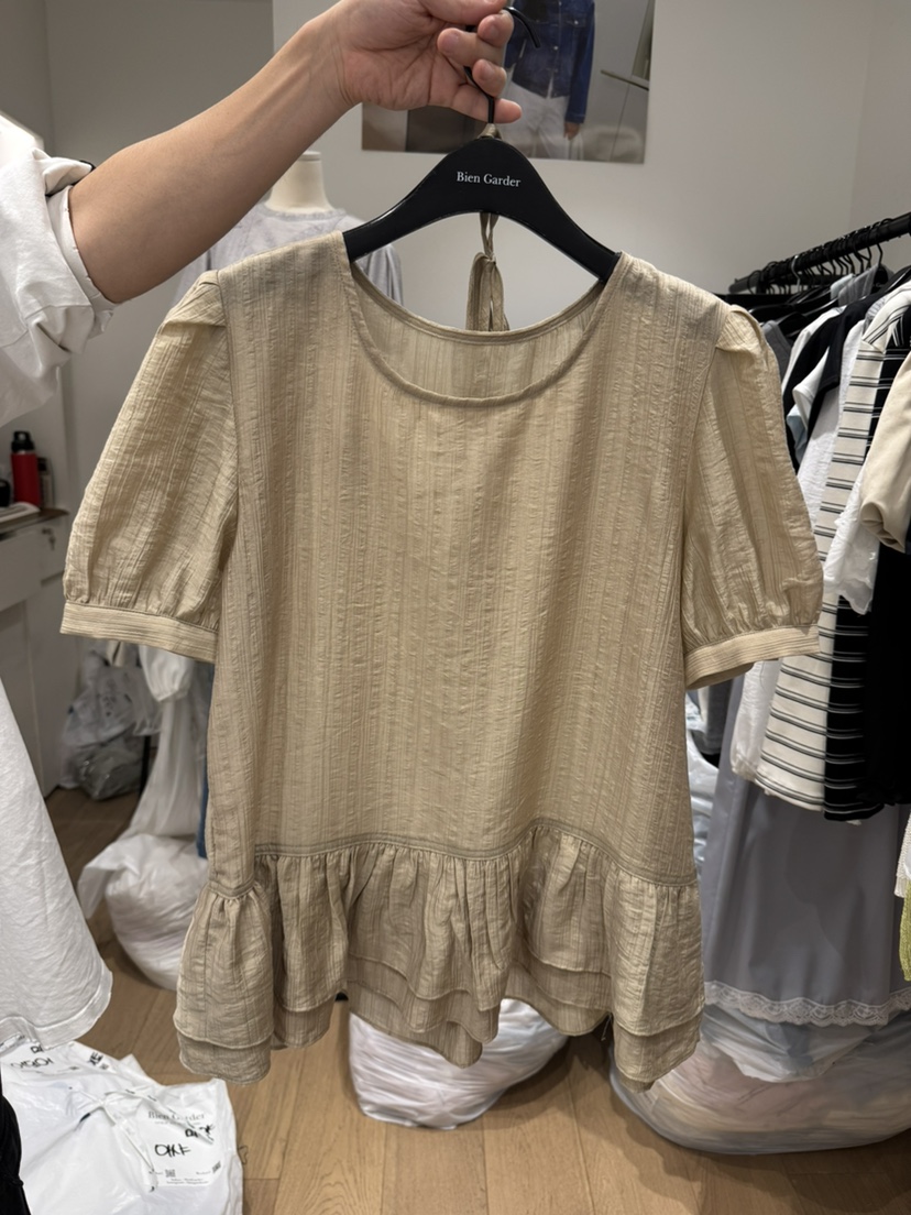 BIEN GARDER韓國直郵實拍女士新品時尚襯衫蕾絲衫含腰繩BIEN GARDER襯衫/蕾絲衫圖色1