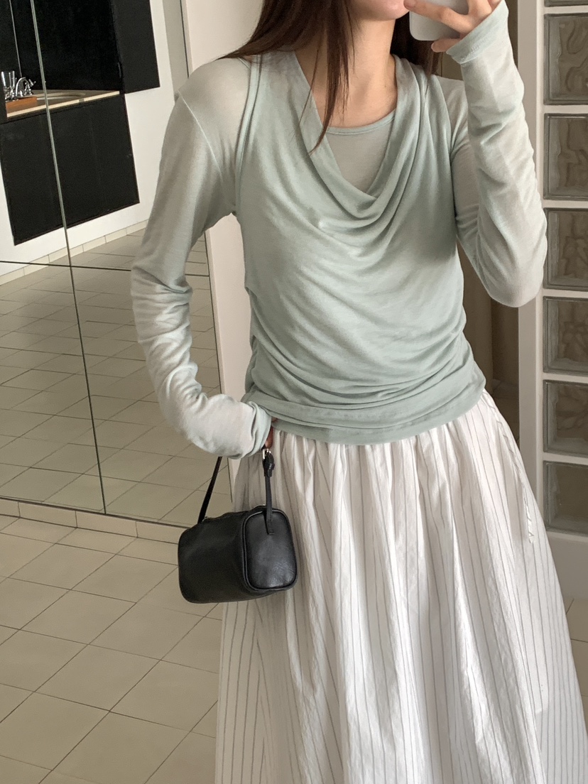 BIEN GARDER韓國東大門代購女士新品人氣時尚長袖T恤假兩件BIEN GARDER長袖T恤