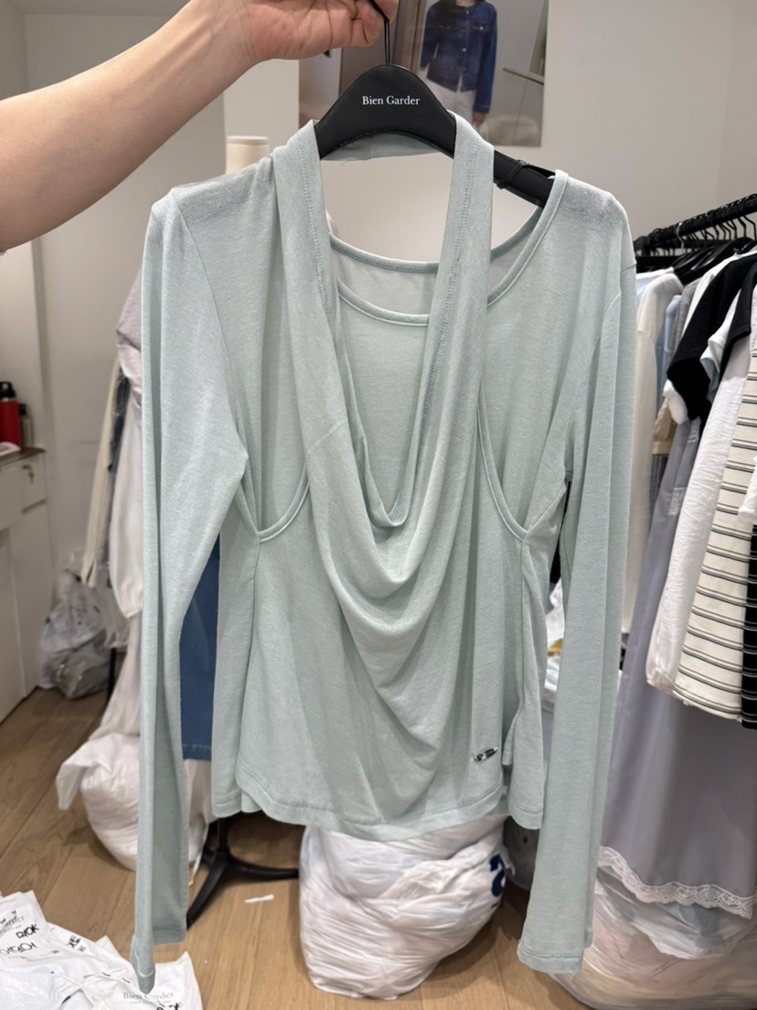 BIEN GARDER韓國東大門代購女士新品人氣時尚長袖T恤假兩件BIEN GARDER長袖T恤圖色1