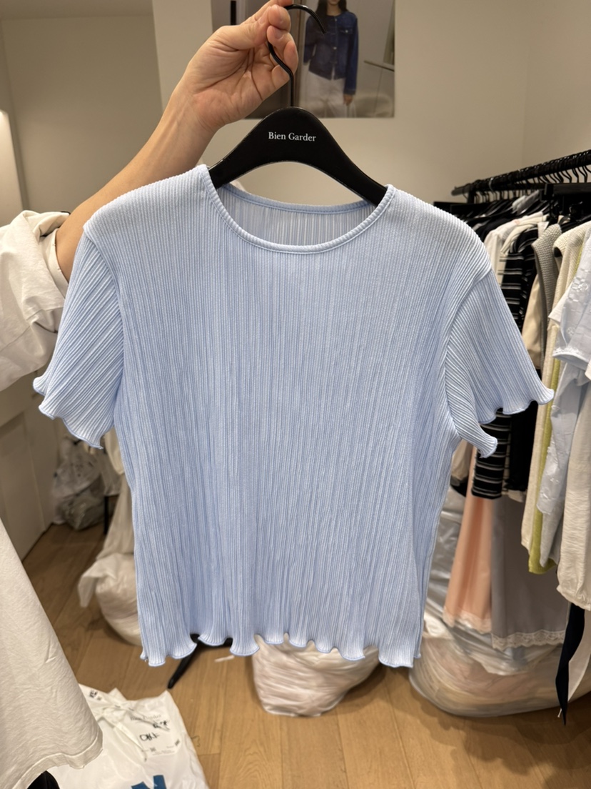 BIEN GARDER韓國直郵實拍女士新品推薦熱賣休閑人氣T恤褶裥BIEN GARDERT恤圖色3