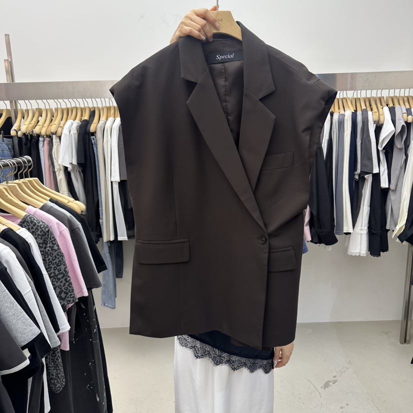 SPECIAL韓國直郵實拍女裝新品休閑26春夏人氣馬甲透視開衩SPECIAL馬甲圖色3