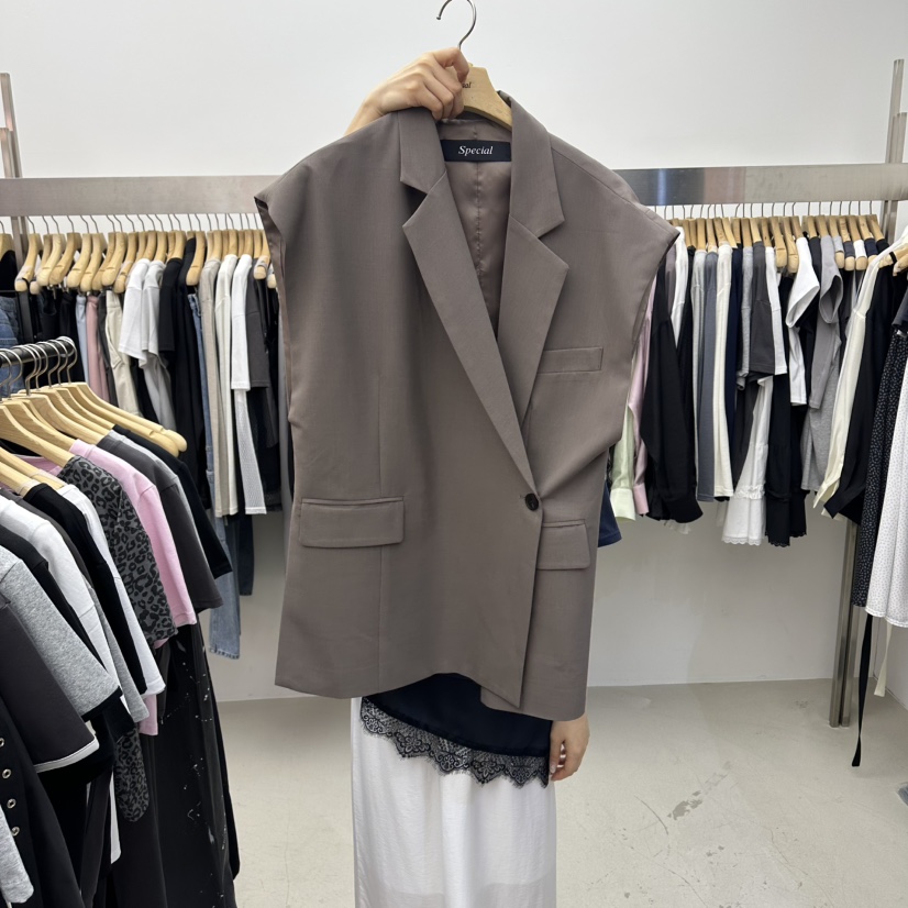 SPECIAL韓國直郵實拍女裝新品休閑26春夏人氣馬甲透視開衩SPECIAL馬甲圖色4