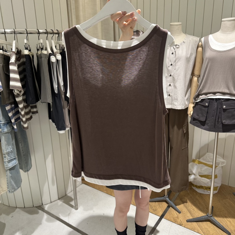 GRADE韓國直郵女士新款推薦人氣休閑熱賣職業吊帶背心假兩件GRADE吊帶/背心